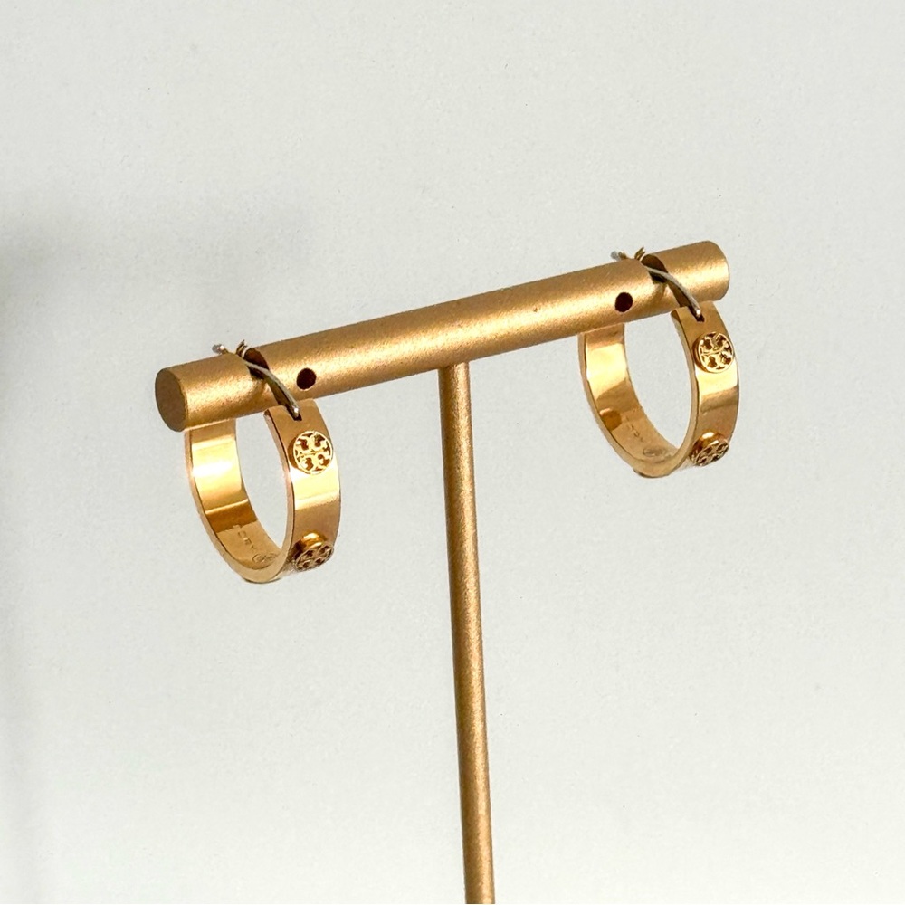 Tory Burch Gold Hoop Earrings - Picture 4 of 6